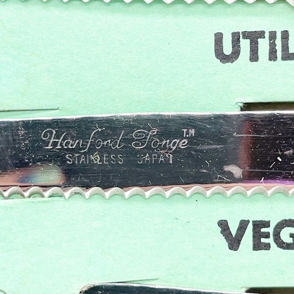 Vintage Hanford Forge Colonial Kitchen Stainless Steel Cutlery Set In Box Japan - Picture 12 of 12